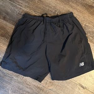 New Balance Mens Athletic Short with Liner - Size Large, black